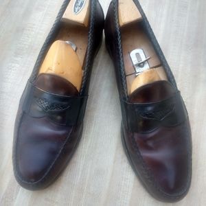 Allen Edmonds Mens Newcastle Burgundy- Black Dress Slipon Loafer 11.5 (22)